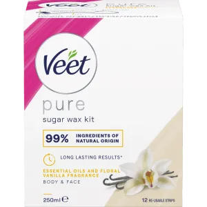 Veet Pure Sugaring Wax Essential Oils & Floral Vanilla Fragrance 250 ml