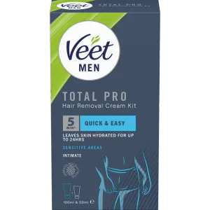 Veet Men Total Pro Hårborttagningskit för Intimområden för Man 150 ml