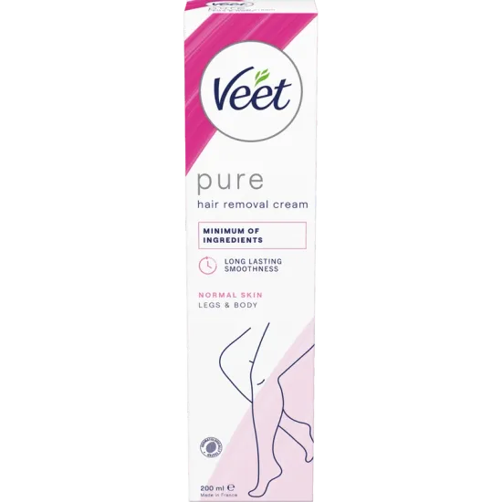 Veet Pure Hårborttagningskräm Ben & Kropp Normal Hud 200 ml