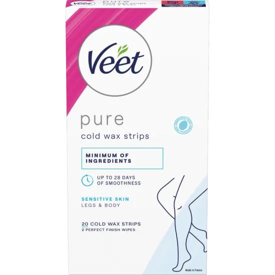 Veet Pure Wax Strips Ben & Kropp Känslig Hud 20 st