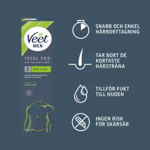 Veet Men Total Pro Hårborttagningskräm för Man Normal Hud 200 ml