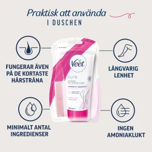 Veet Pure Hårborttagningskräm för Duschen Ben & Kropp Normal Hud 150 ml