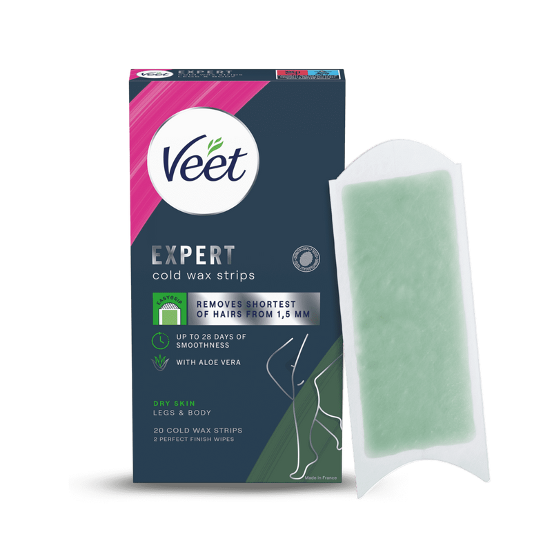 Veet Expert Wax Strips Ben & Kropp Torr Hud 20 st