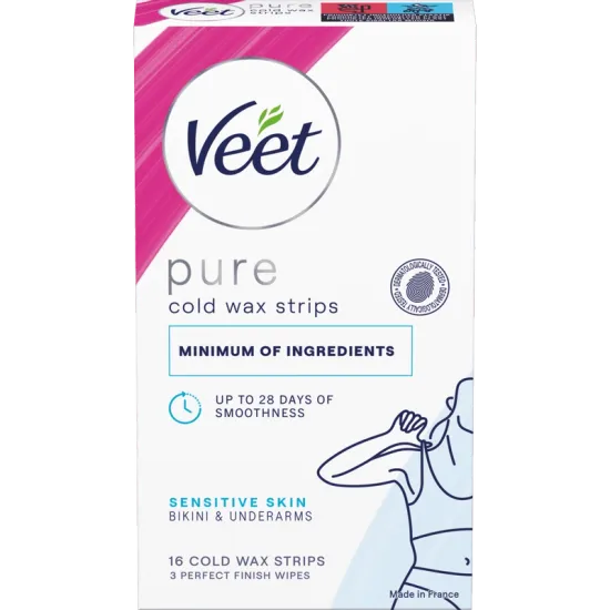 Veet Pure Wax Strips Bikini & Armhåla Känslig Hud 16 st