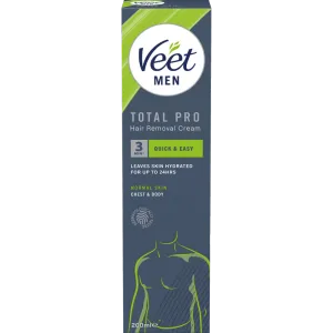 Veet Men Total Pro Hårborttagningskräm för Man Normal Hud 200 ml