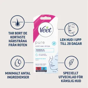 Veet Pure Wax Strips Ansikte Känslig Hud 20 st