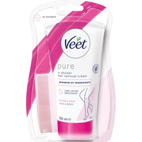 Veet Pure Hårborttagningskräm för Duschen Ben & Kropp Normal Hud 150 ml