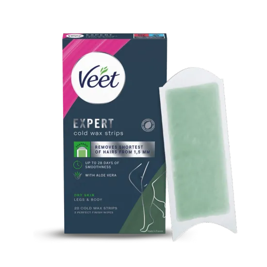 Veet Expert Wax Strips Ben & Kropp Torr Hud 20 st